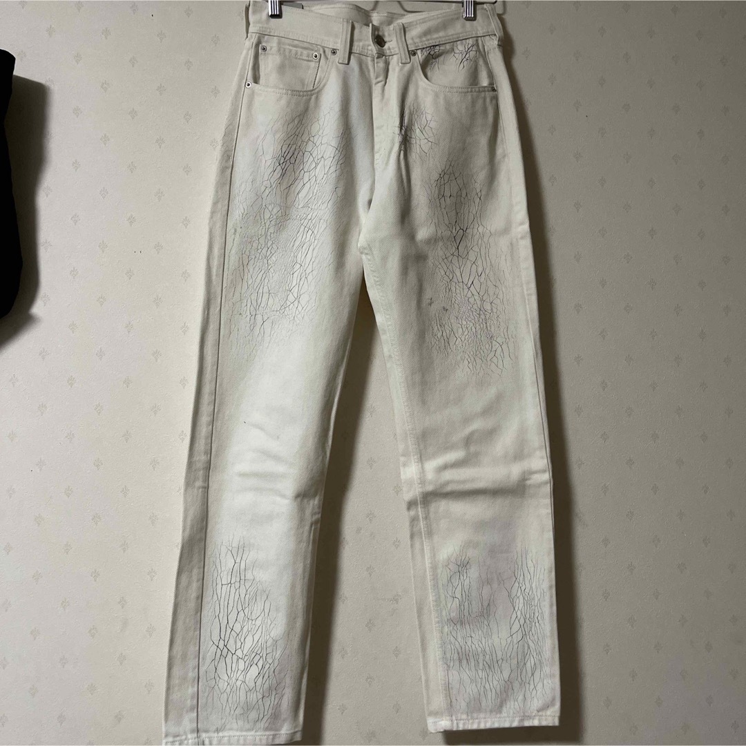 パンツNAMACHEKO  21SS White paint denim  S