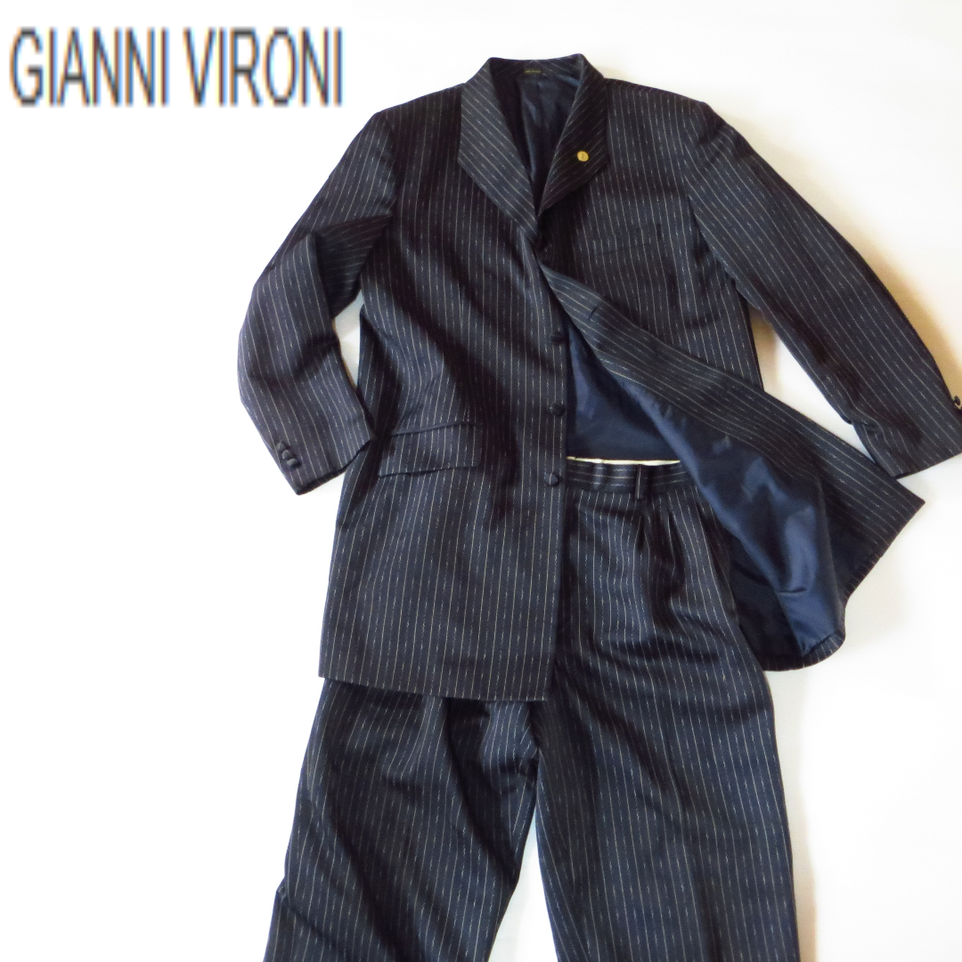 GIANNI VIRONI ネイビー スーツ セットアップ 大きいサイズ