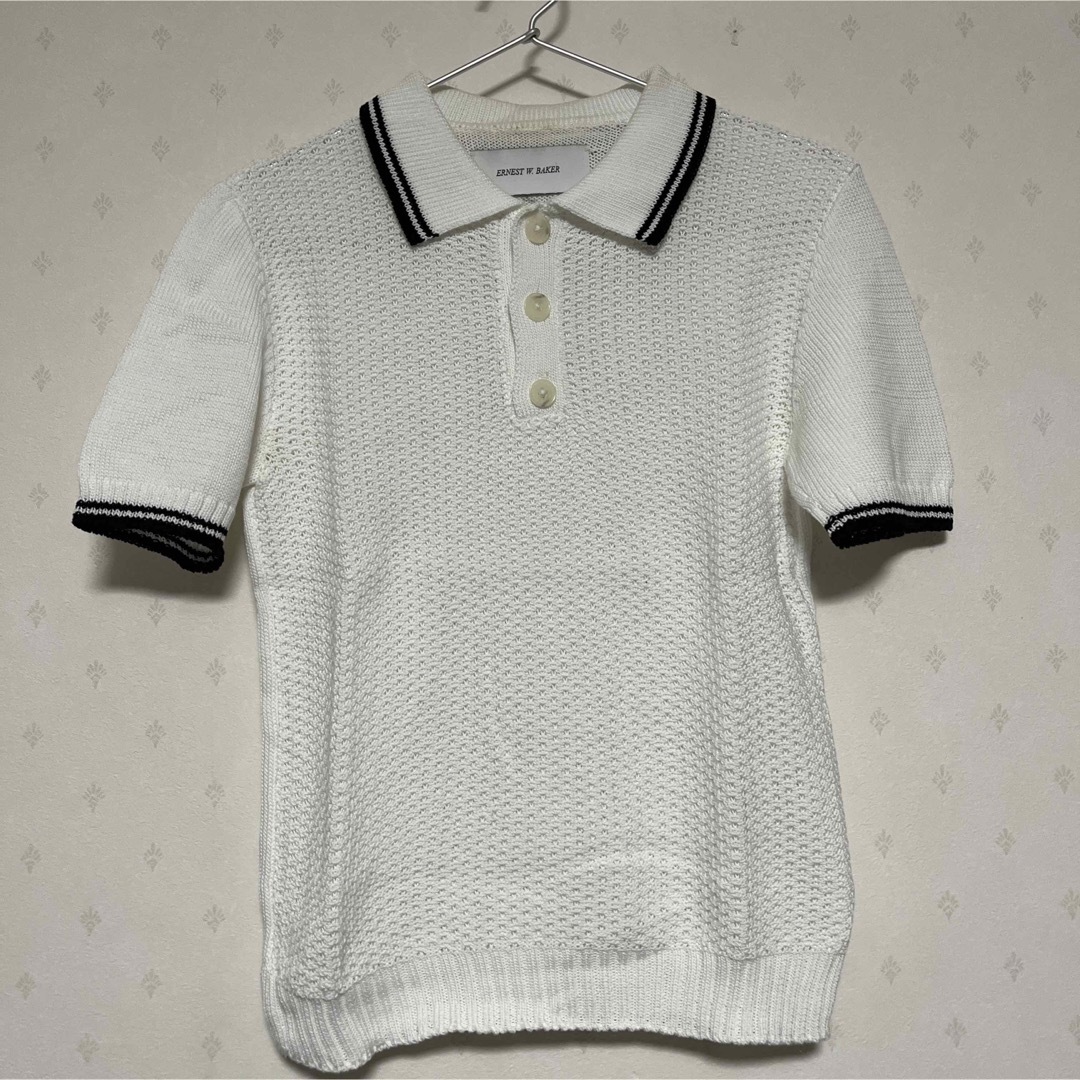 ERNEST W. BAKER  19ss  Cable Knit Polo