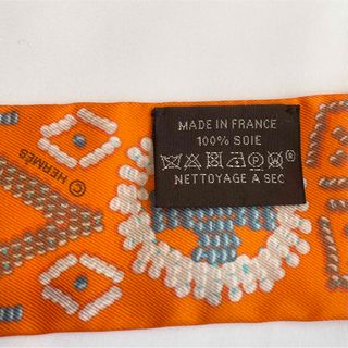 美品】HERMES エルメス ツイリー スカーフ ケリーアンペルル オレンジ