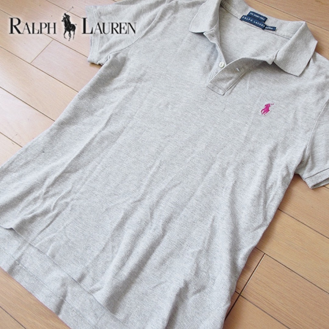 Ralph Lauren(ラルフローレン)の美品 XL ラルフローレン レディース 半袖ポロシャツ グレー レディースのトップス(ポロシャツ)の商品写真