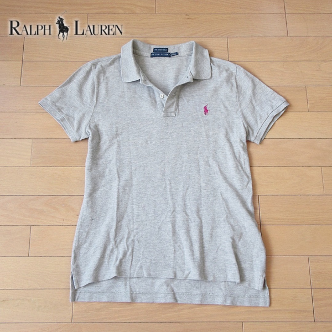 Ralph Lauren(ラルフローレン)の美品 XL ラルフローレン レディース 半袖ポロシャツ グレー レディースのトップス(ポロシャツ)の商品写真