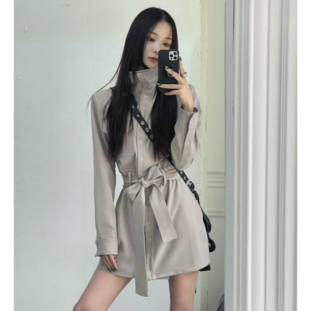 melt the lady   stand collar mini dress