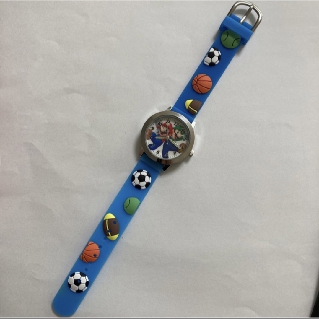 腕時計　マリオ　シリコンベルト　水色 キッズ/ベビー/マタニティのこども用ファッション小物(腕時計)の商品写真