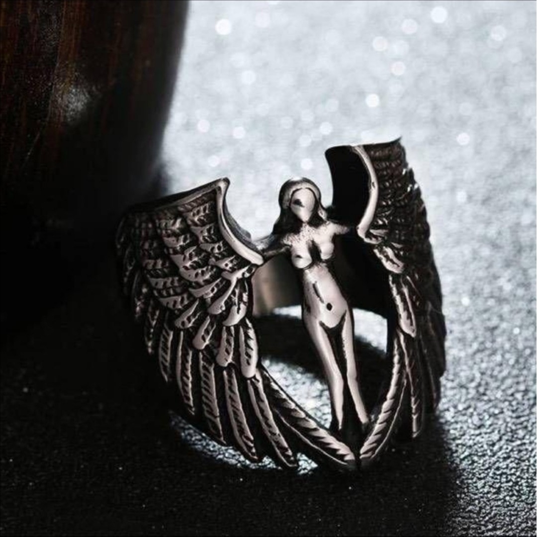 【SALE】リング メンズ シルバー エンジェル 銀色 天使 指輪 20号 メンズのアクセサリー(リング(指輪))の商品写真