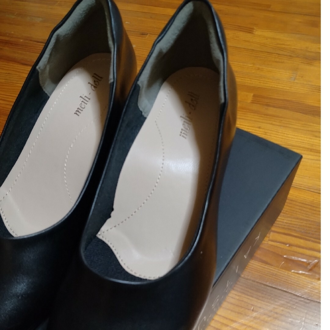 しまむら - ✜お値下げ✜シンプル黒パンプス【M】2度使用の通販 by