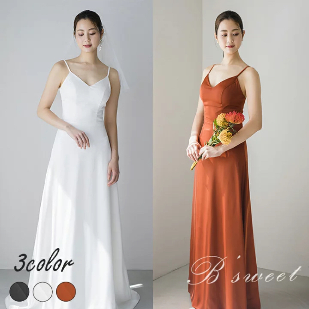 ウェディングドレス キャミソール スレンダーライン レディースのフォーマル/ドレス(ウェディングドレス)の商品写真