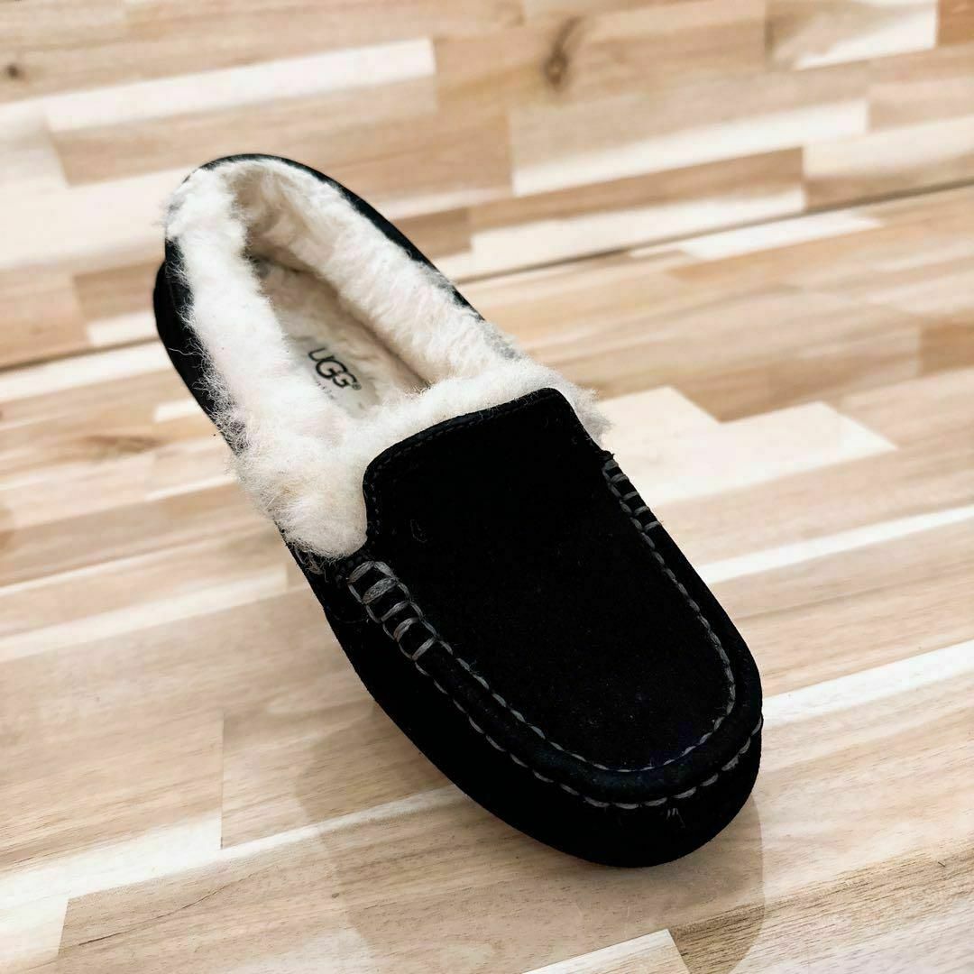 【アグ】UGG アンスレー 3312 モカシン 22.0 黒ブラック×ベージュ