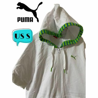 プーマ(PUMA)のPUMA プーマ　ジップアップ半袖パーカー　US S(パーカー)