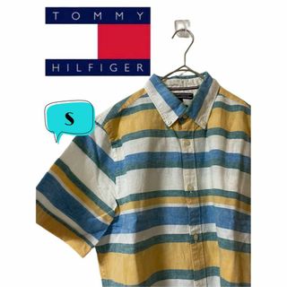 トミーヒルフィガー(TOMMY HILFIGER)のTOMMY HILFIGERトミーヒルフィガー コットンリネン 半袖シャツS(シャツ)