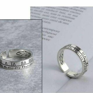 シルバー リング メンズ 指輪 韓国 シンプル アクセサリー ローマ数字(リング(指輪))