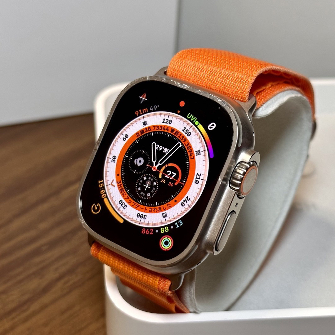 入庫激安 人気 保証残有 Apple Watch Ultra オレンジアルパインループ