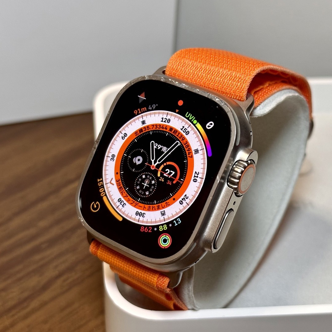 人気 保証残有 Apple Watch Ultra オレンジアルパインループ M