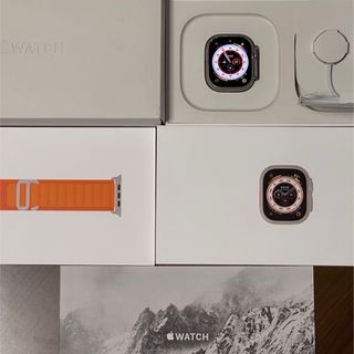 人気 保証残有 Apple Watch Ultra オレンジアルパインループ M