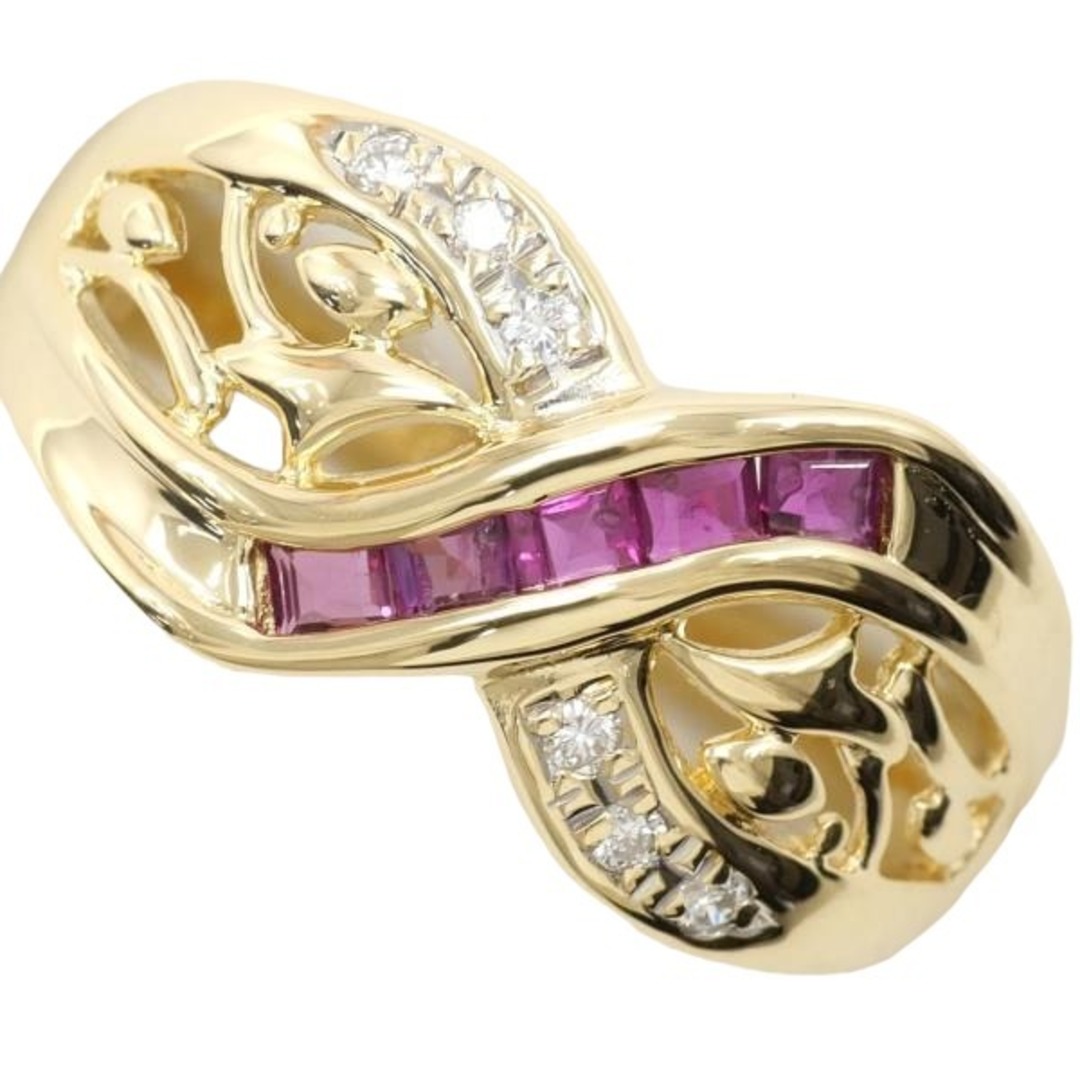 ダイヤ リング・指輪 イエローゴールド   ルビー K18 レディースのアクセサリー(リング(指輪))の商品写真