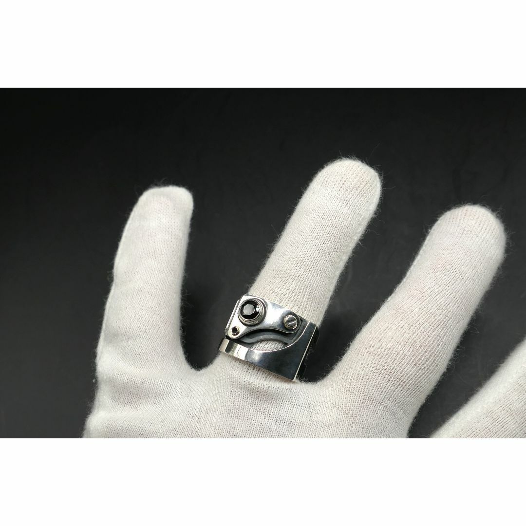 17号 新品 ドクターモンロー メカニカル リング 指輪 ブラック ジルコニア