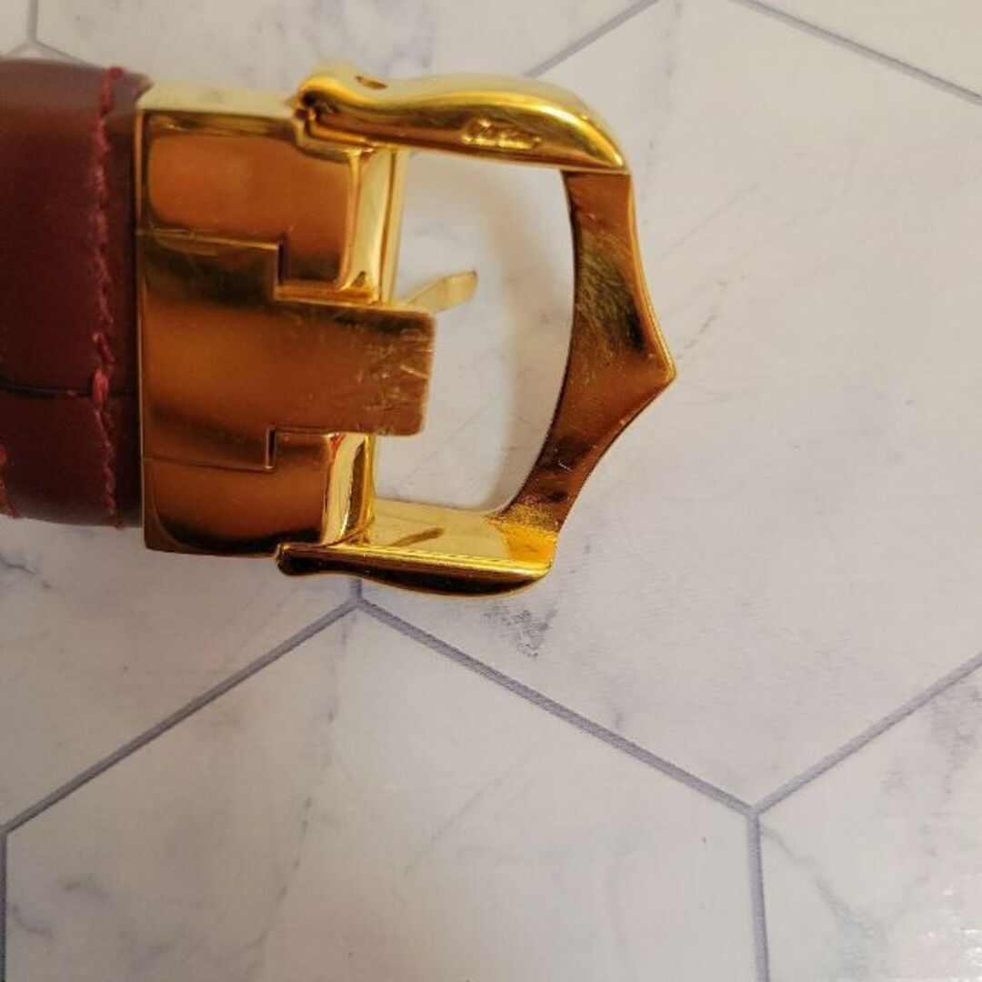 Cartier - カルティエ ブラウンレッド×ゴールド ベルト ロゴ お洒落