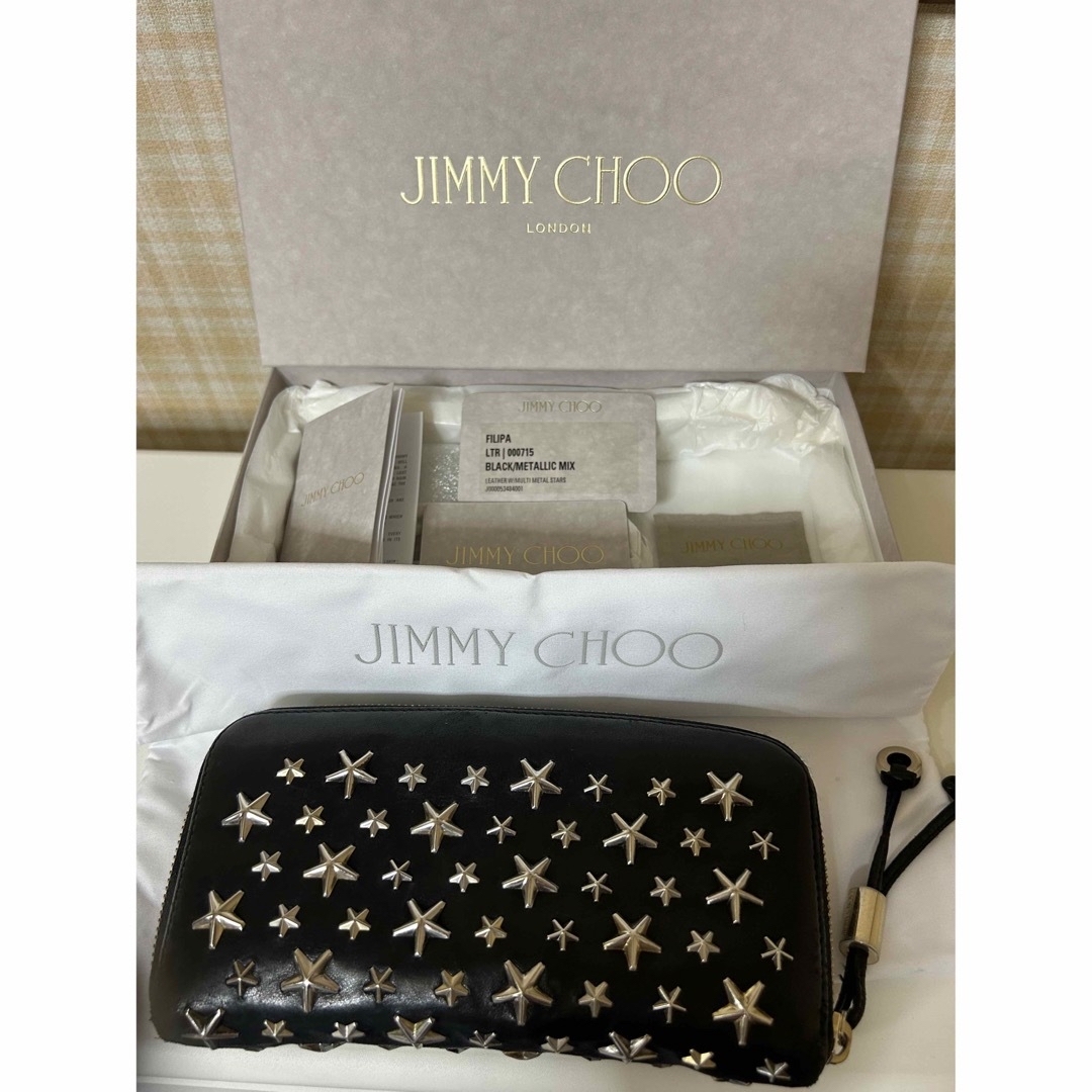 バーゲンで JIMMYCHOO スタースタッズ ファスナー ジミーチュウ 長財布