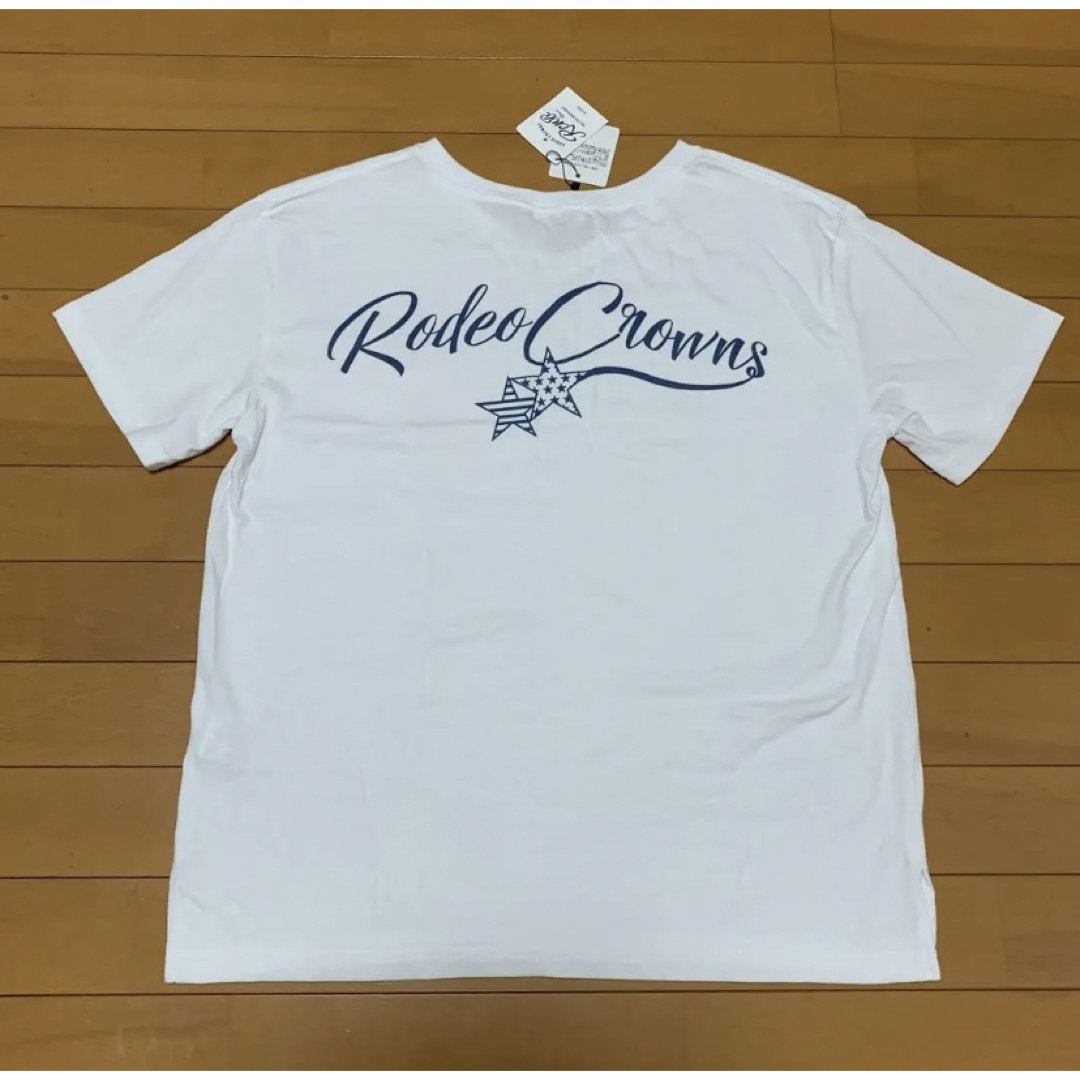 RODEO CROWNS WIDE BOWL(ロデオクラウンズワイドボウル)の【新品】RCWB 星柄 VネックTシャツ(F)ロデオクラウンズ RODEO レディースのトップス(Tシャツ(半袖/袖なし))の商品写真