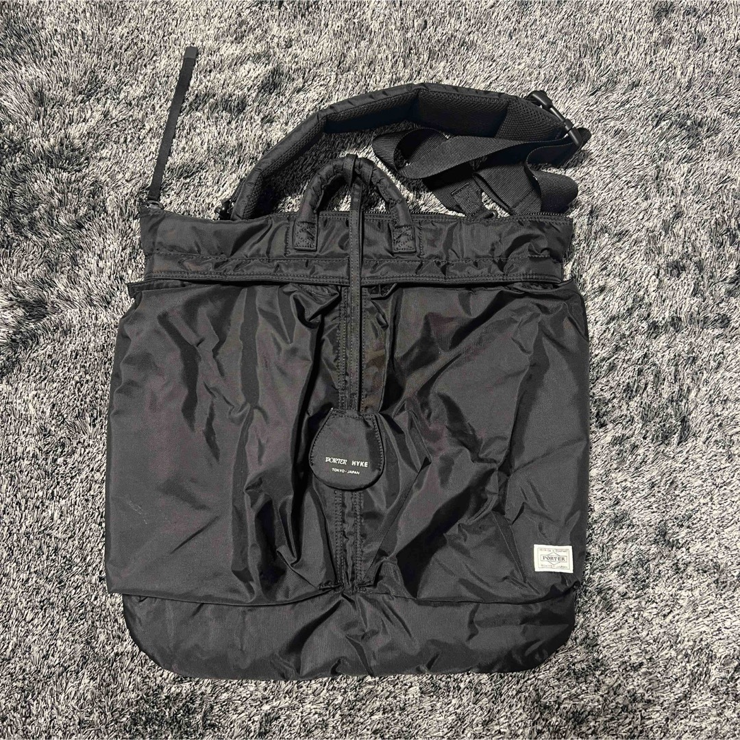 正式的 PORTER × HYKE HELMET BAG LARGE BLACK レディース | bca.edu.gr