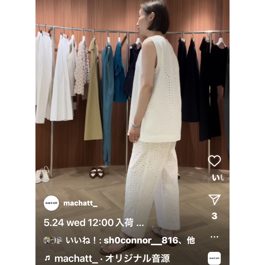 マチャット新品タグ付本物machatt カットワークレースブラウス+パンツ