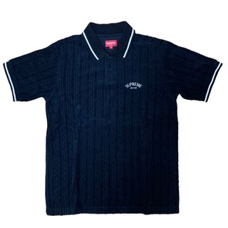 シュプリーム(Supreme)の18SS Supreme ケーブルニットテリーポロ ブラック　Sサイズ(ポロシャツ)