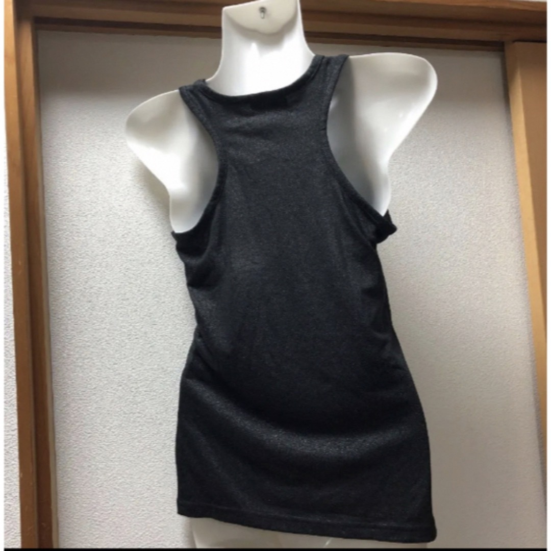 【美品★160cm】黒のビジュー付タンクトップ キッズ/ベビー/マタニティのキッズ服女の子用(90cm~)(Tシャツ/カットソー)の商品写真