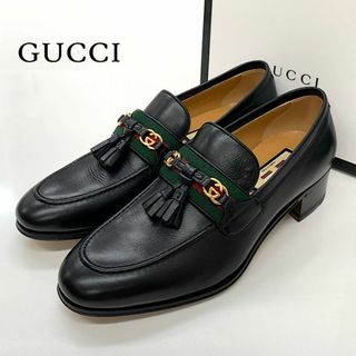 グッチ(Gucci)の7154 未使用 グッチ インターロッキング ウェブ レザー ローファー(ローファー/革靴)