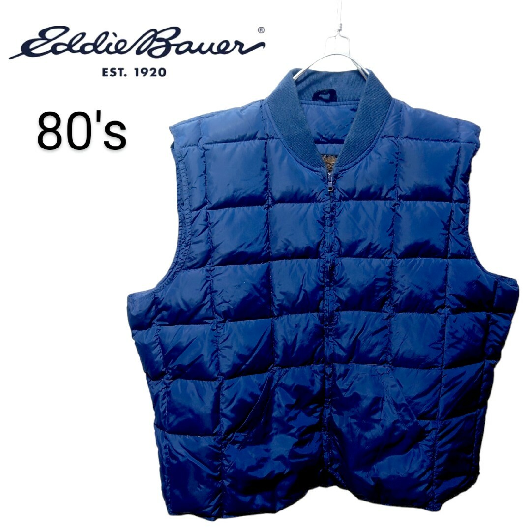 80s Eddie Bauer ダウンベスト 黒タグ 柴田ひかり 着用モデル-