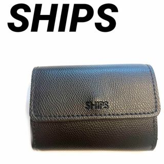 シップス(SHIPS)のシップス SHIPS 二つ折り財布 カードケース ワンタッチ式 ミニ財布 黒(折り財布)