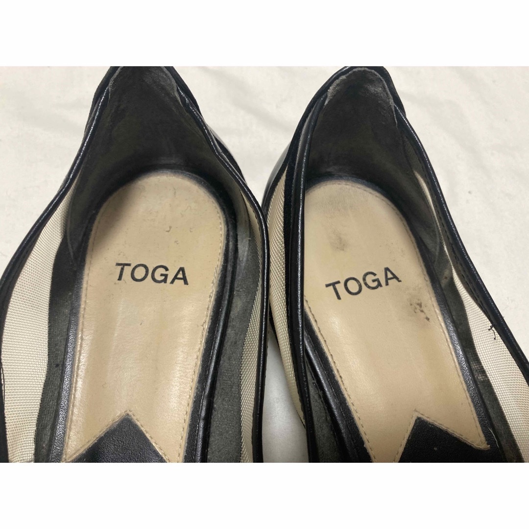 ★美品★TOGA トーガ ストライプメッシュピンヒール パンプス