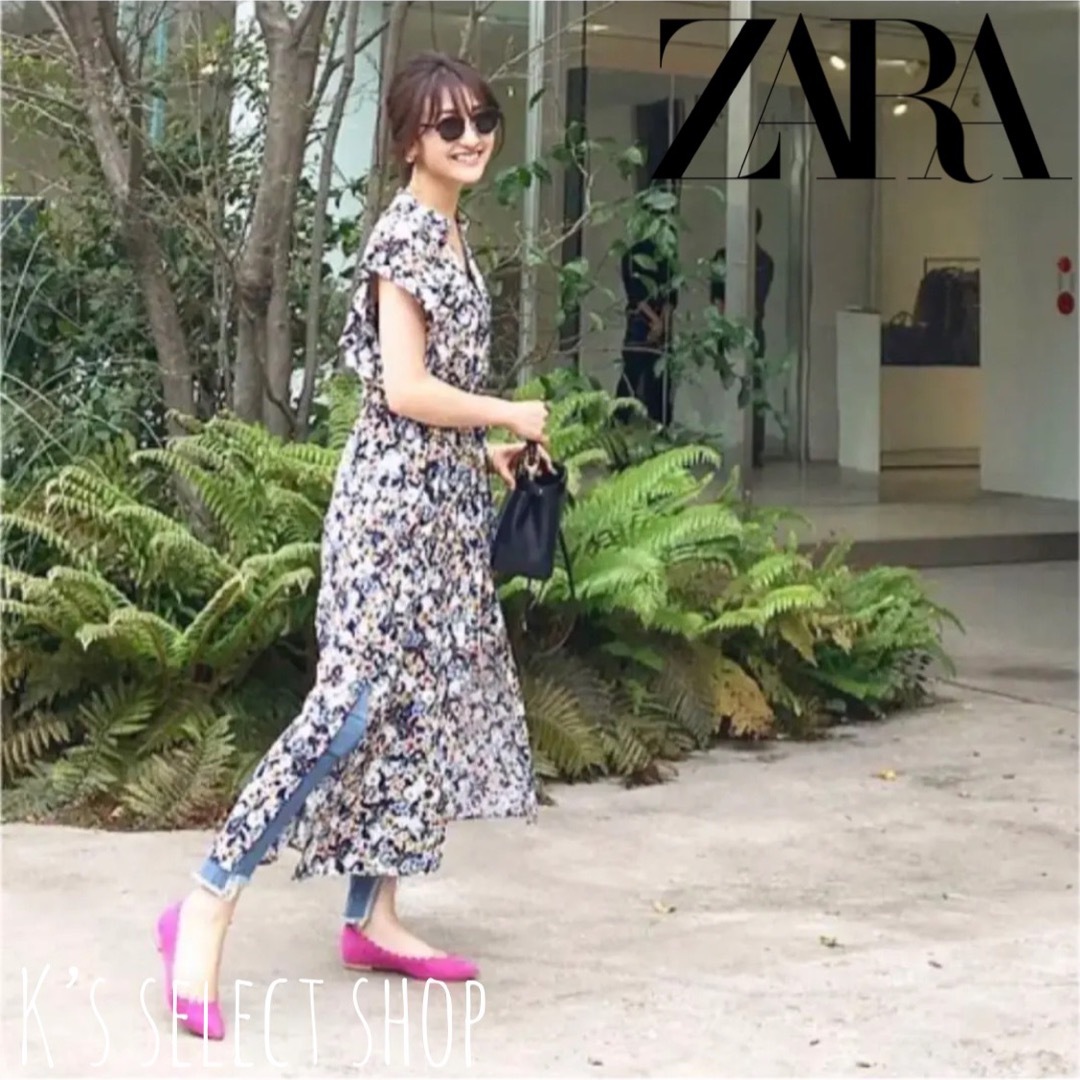 【ZARA ザラ】フラワー プリント ワンピース S | フリマアプリ ラクマ