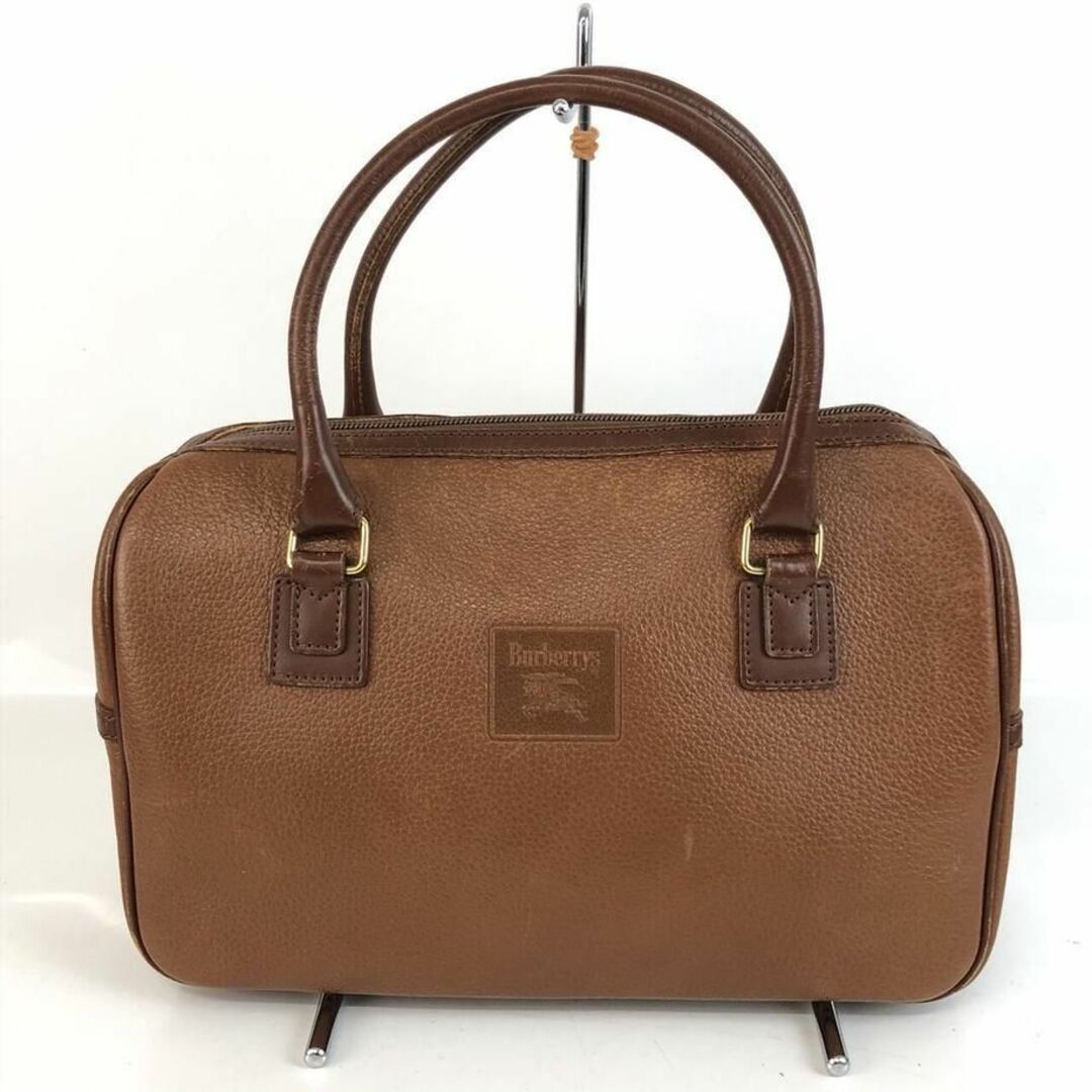 BURBERRY バーバリー レザー ハンドバッグ ノバチェック ブラウン-