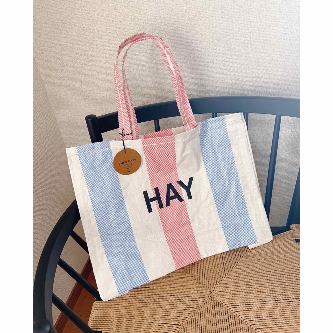 ヨーロッパ買付品】HAY キャンディストライプショッパーM エコバックの ...