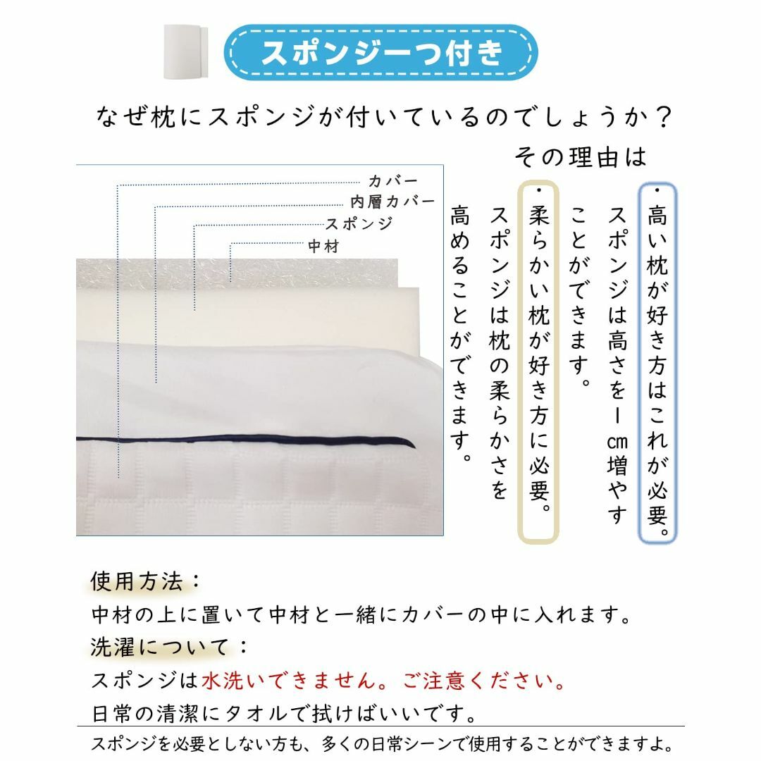 枕 まくら 高反発枕 横向き対応 丸洗い可能 安眠 肩がラク ピロー 脳が眠る  インテリア/住まい/日用品の寝具(枕)の商品写真