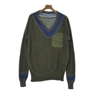 サカイ(sacai)のsacai サカイ ニット・セーター 1(S位) カーキ 【古着】【中古】(ニット/セーター)