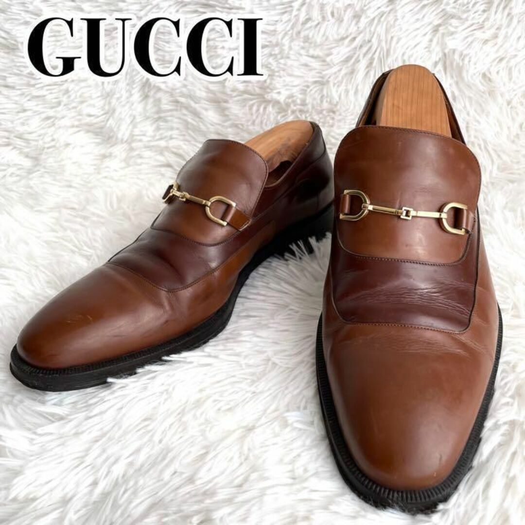 Gucci - 高級『GUCCI』ビット ローファー ツートーン 本革 ブラウン