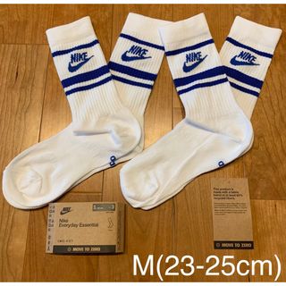 ナイキ(NIKE)の新品　ナイキ　M(22-25cm)  エッセンシャル　ソックス 青2足セット(ソックス)