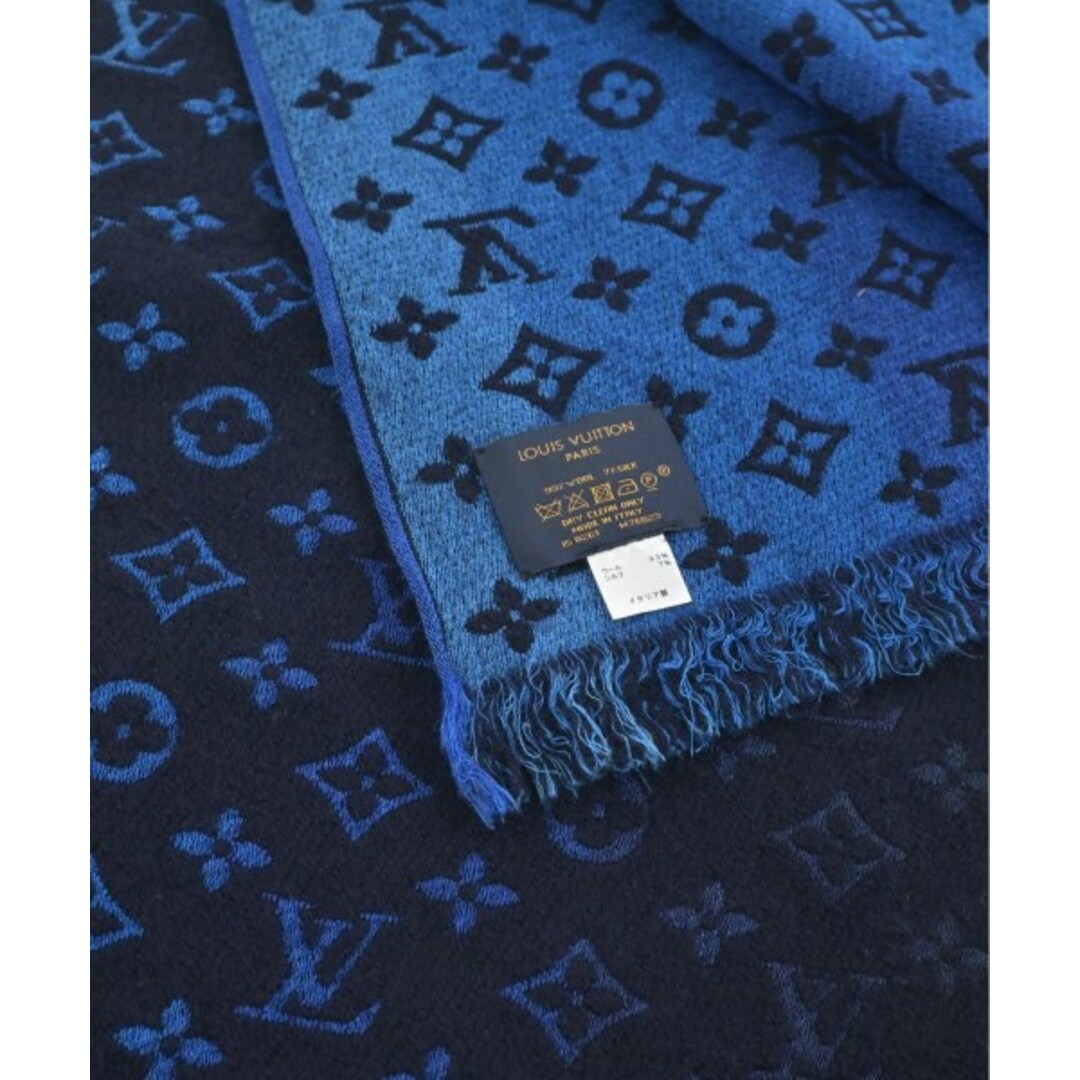 LOUIS VUITTON ルイヴィトン マフラー - 紺x青xグレー系(総柄) 【古着】【中古】