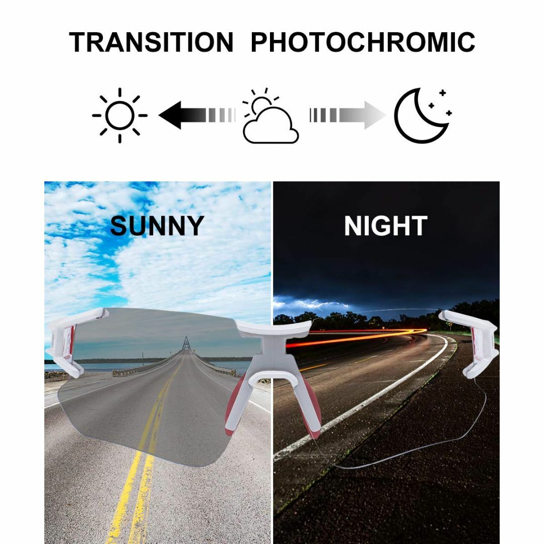 その他ROCKBROSロックブロス調光サングラス 自転車 登山 変色サングラス メガネ
