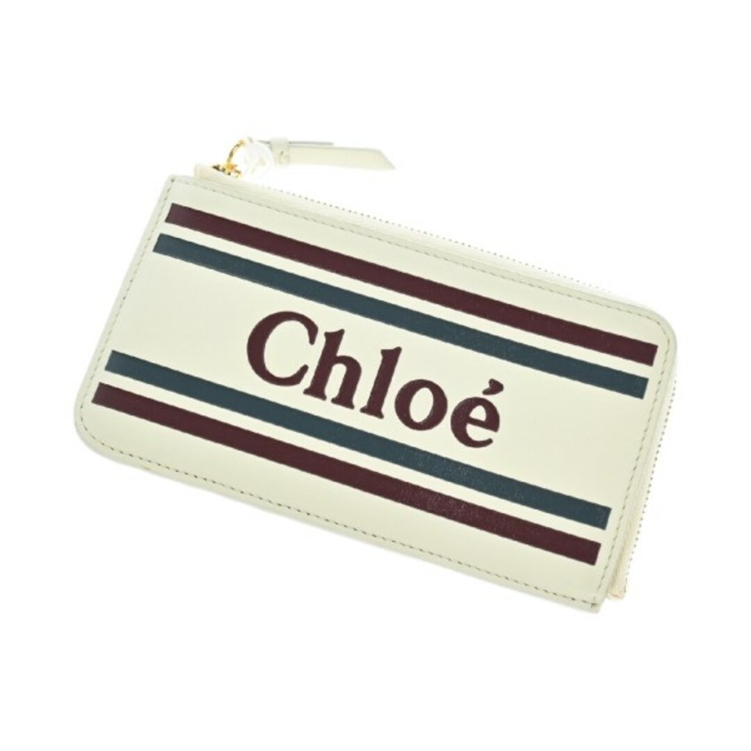 Chloe クロエ カードケース - アイボリー系x茶系x青系