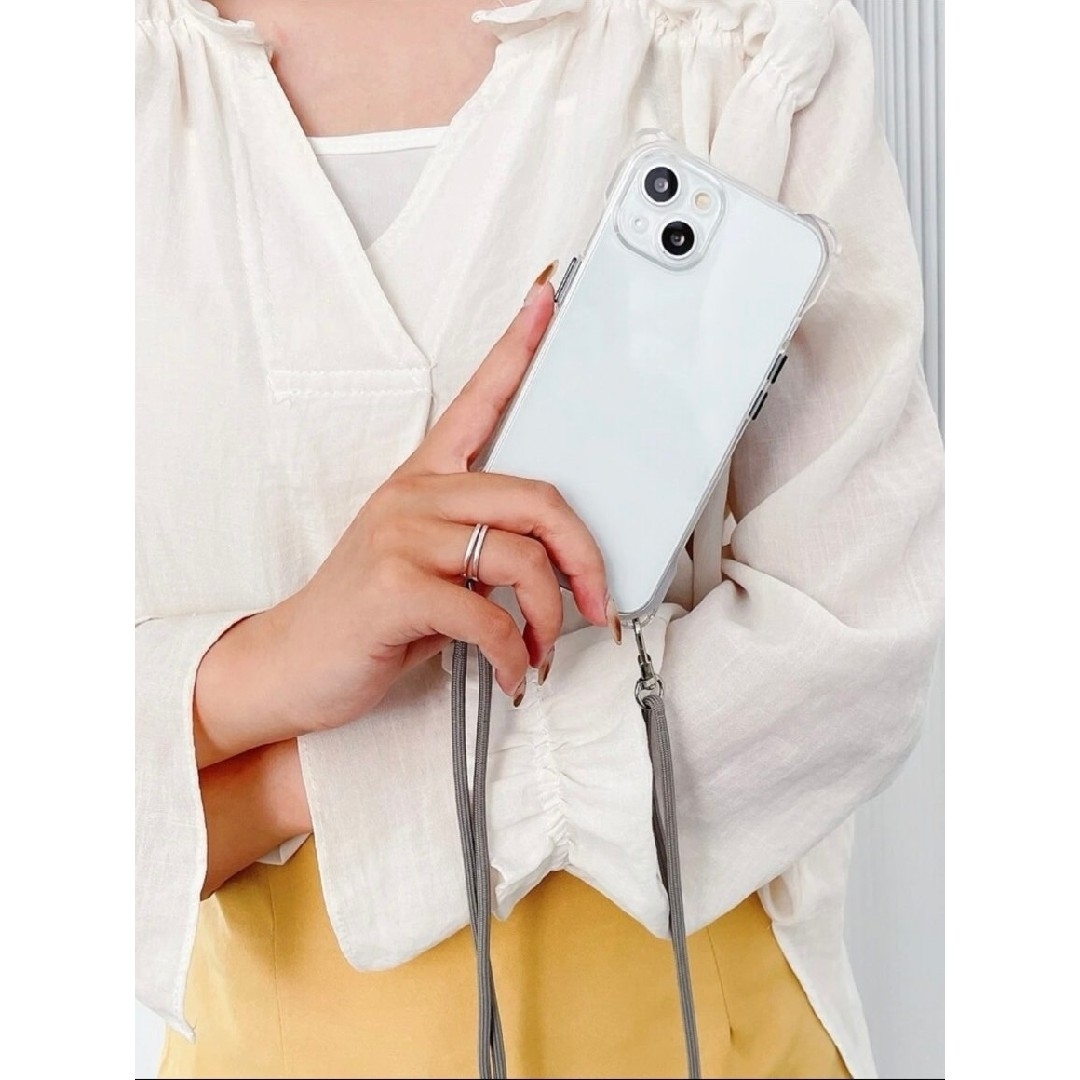 iPhoneケース人気ショルダー型肩掛けクリアケースミラーケース脱着式 スマホ/家電/カメラのスマホアクセサリー(iPhoneケース)の商品写真