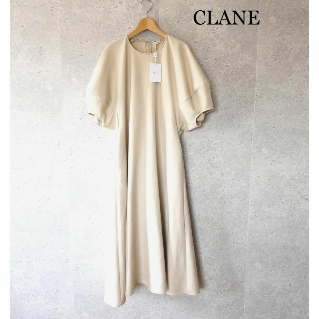 新品 クラネ テントライン スリーブフレアワンピース ロング丈