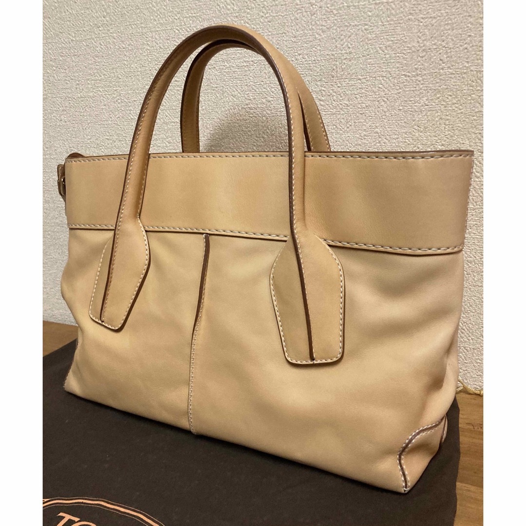 TOD トッズ 2way ハンドバッグ Dバッグ ベージュ レザー