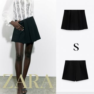 ザラ(ZARA)のZARA　ザラ　ボックスプリーツ入りスカンツ　S(ミニスカート)