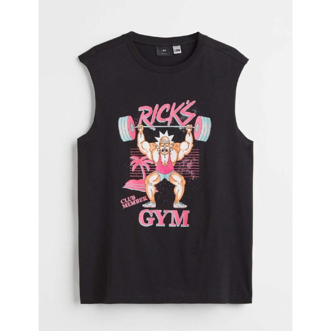 H&M(エイチアンドエム)のH&M RickandMorty リック&モーティ タンクトップ ブラック 黒 メンズのトップス(タンクトップ)の商品写真