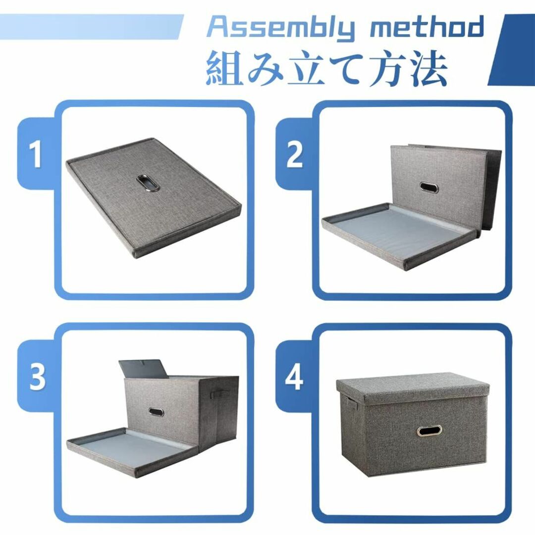 衣類収納ケース 布製 収納ボックス 蓋付き おしゃれ ボックス 収納 折りたたみ 3