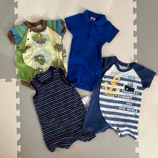 プチバトー(PETIT BATEAU)の男の子　ロンパース　カバーオール(カバーオール)