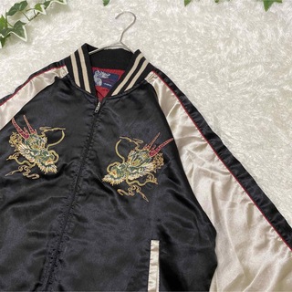 ジャケット ブルゾン 刺繍 japan 和柄 スカジャン 古着 龍 ドラゴン の