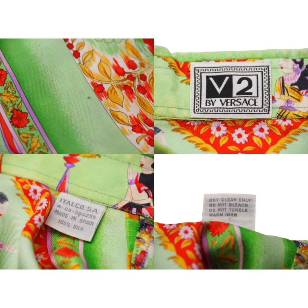 VERSACE ヴェルサーチ V2 by versace 長袖シャツ シルク シャツ 総柄